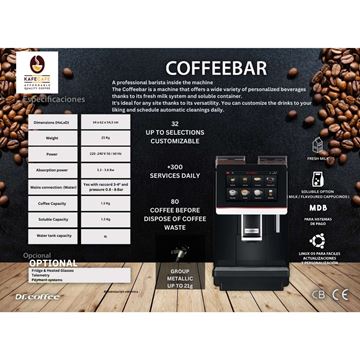 Picture of DRCOFFEE COFFEEBAR. 1 COFFEE BEAN + 1 SOLUBILES + FRESH MILK
